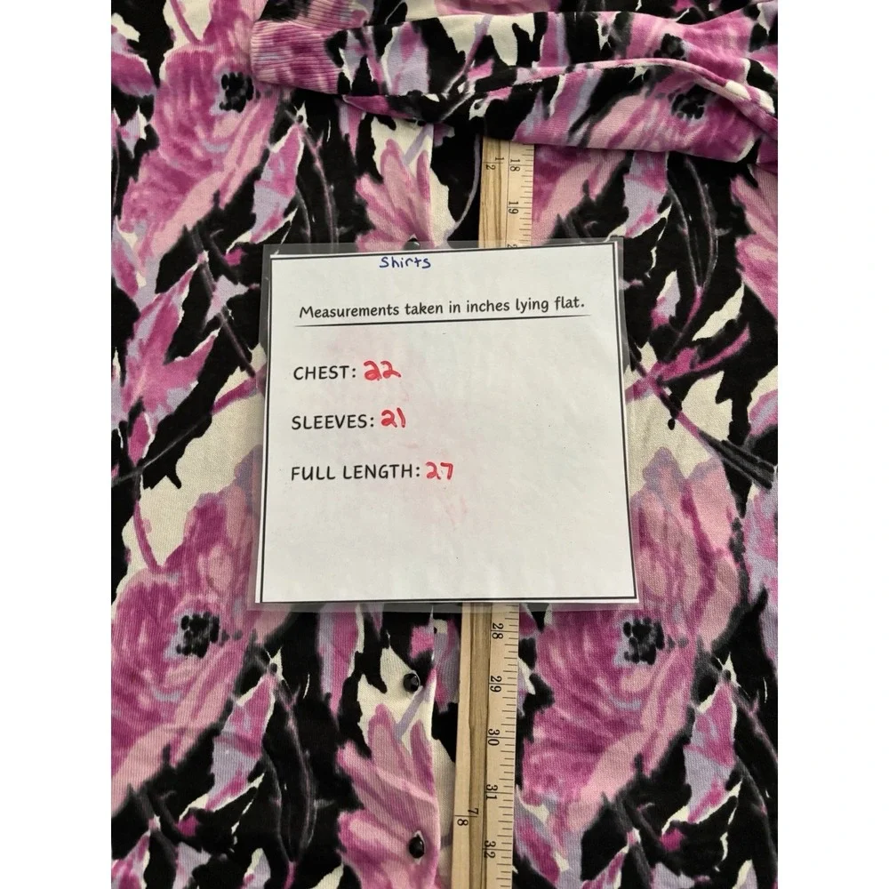 Talbots Women 1X Plus Silk Blend Floral Cardigan Button‎ Up 3/4 Sleeve Floral
